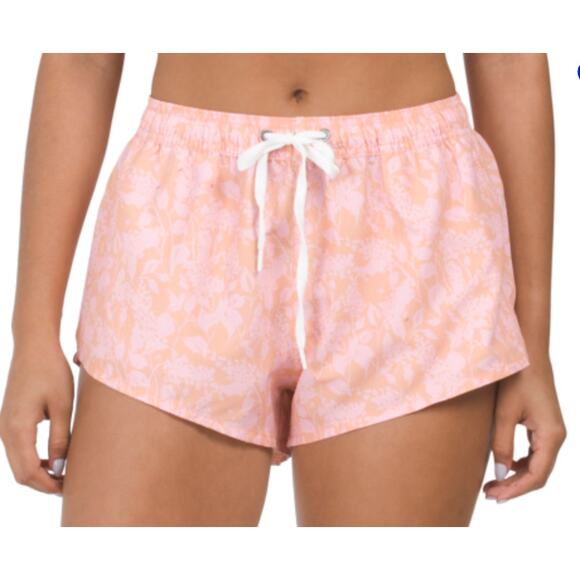 NWT: WILO The Label - Women's Pink & Orange, Floral Montana Swim Shorts  (Small) - Picture 3 of 4